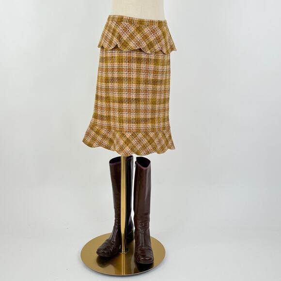 NWT Anna Molinari 2005 Y2K Runway Size Small Plaid Skirt - Picture 5 of 11